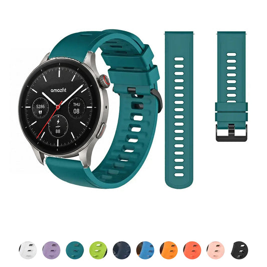 Amazfit Balance, GTR, GTS & Bip Silicone Sport Band, Black Pin Buckle