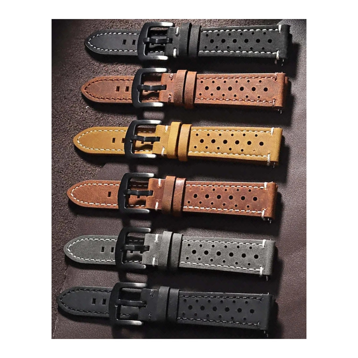 Amazfit Balance, GTR, GTS & Bip Stitched Perforated Leather Band