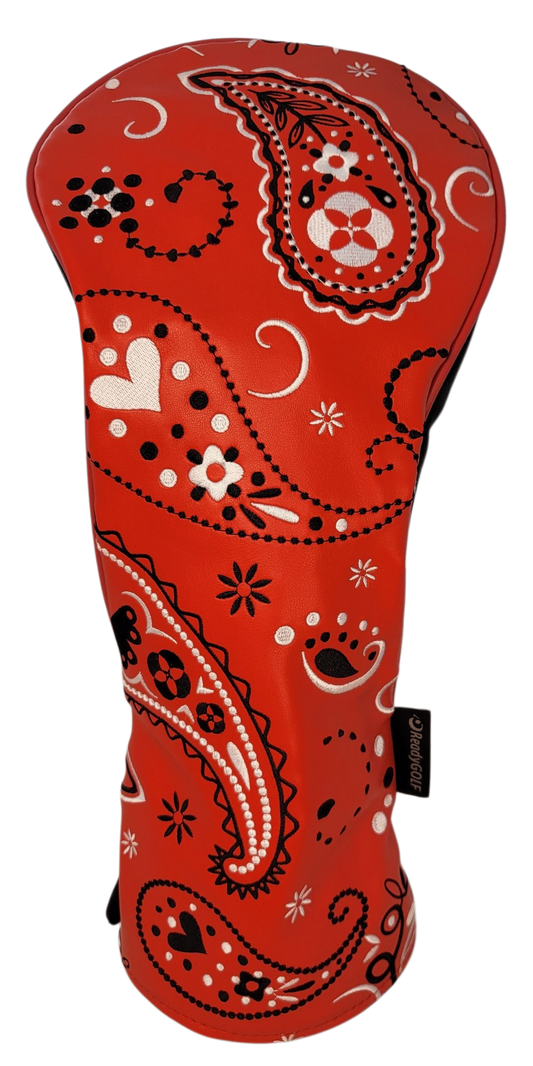 Red Bandana Embroidered Driver Headcover by ReadyGOLF