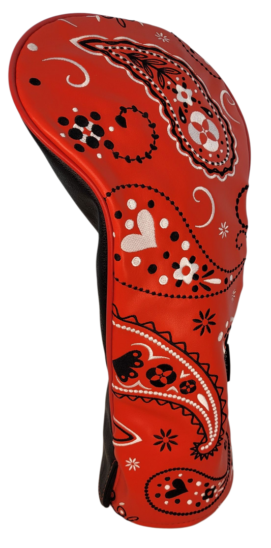 Red Bandana Embroidered Driver Headcover by ReadyGOLF