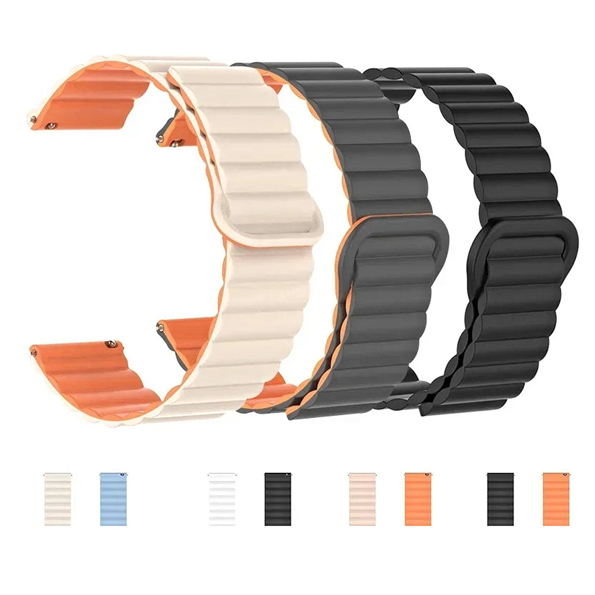 COROS PACE & APEX Ribbed Two-Tone Magnetic Loop Band, 28 Colors
