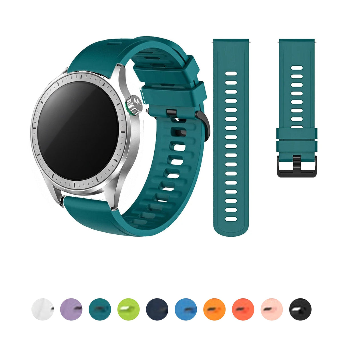Motorola Moto Watch Textured Silicone Band with Black Pin Buckle