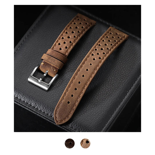Motorola Moto Watch Perforated Leather Band, Polished or Matte