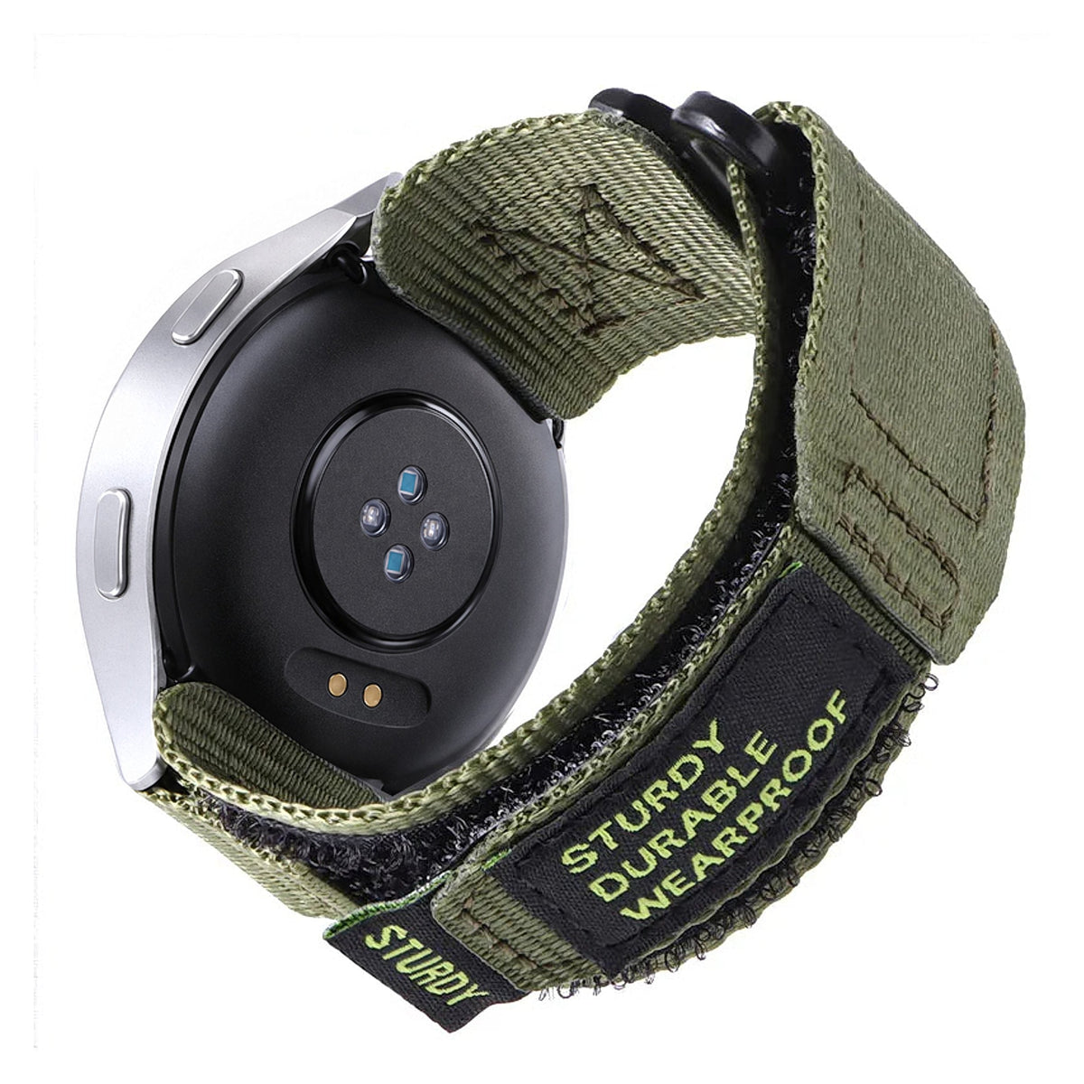 Motorola Moto Watch Rugged Nylon Hook-and-Loop Band, Metal Ring