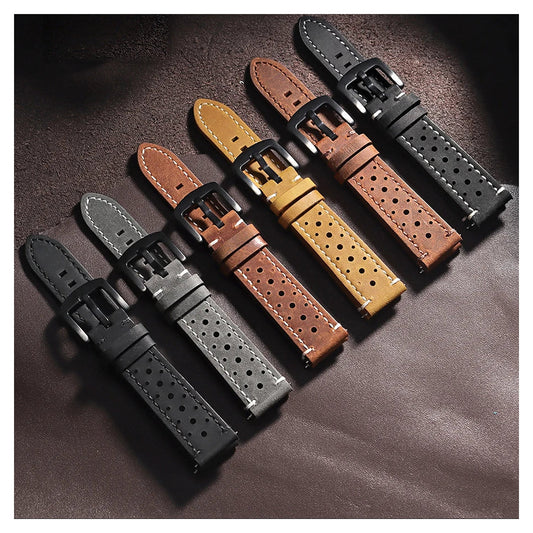 Motorola Moto Watch Perforated Leather Band with Stitched Edges