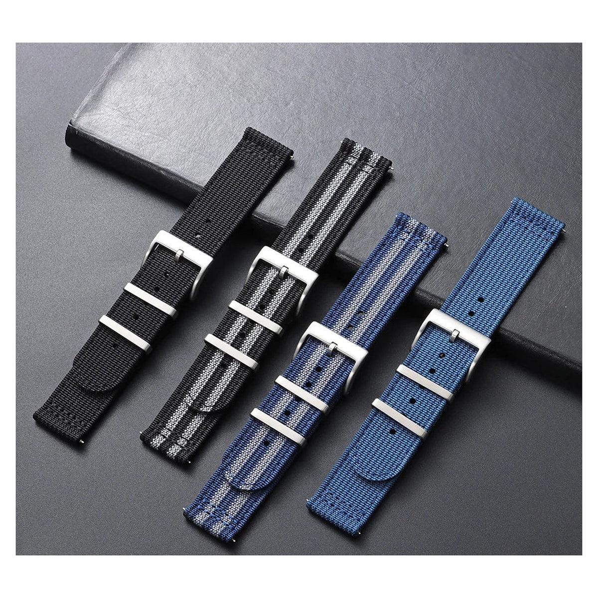 Motorola Moto Watch Ribbed Nylon Two-Piece Band with Keepers
