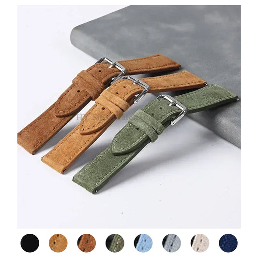 Motorola Moto Watch Vintage Suede Leather Band, Quick Release