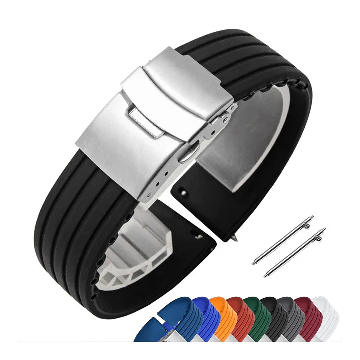 Polar Vantage, Grit X & Ignite Ribbed Silicone Band, Deployment Clasp