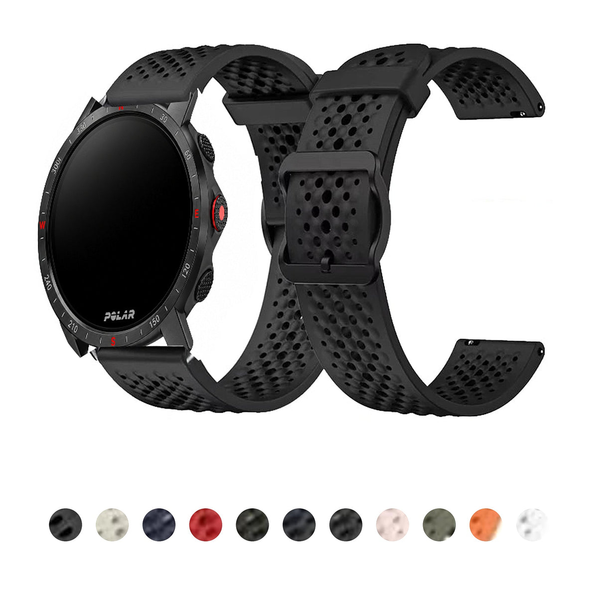 Polar Vantage, Grit X & Ignite Silicone Air-Hole Band, Pin Buckle