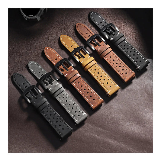 Polar Vantage, Grit X & Ignite Perforated Leather Band, Stitched Edges