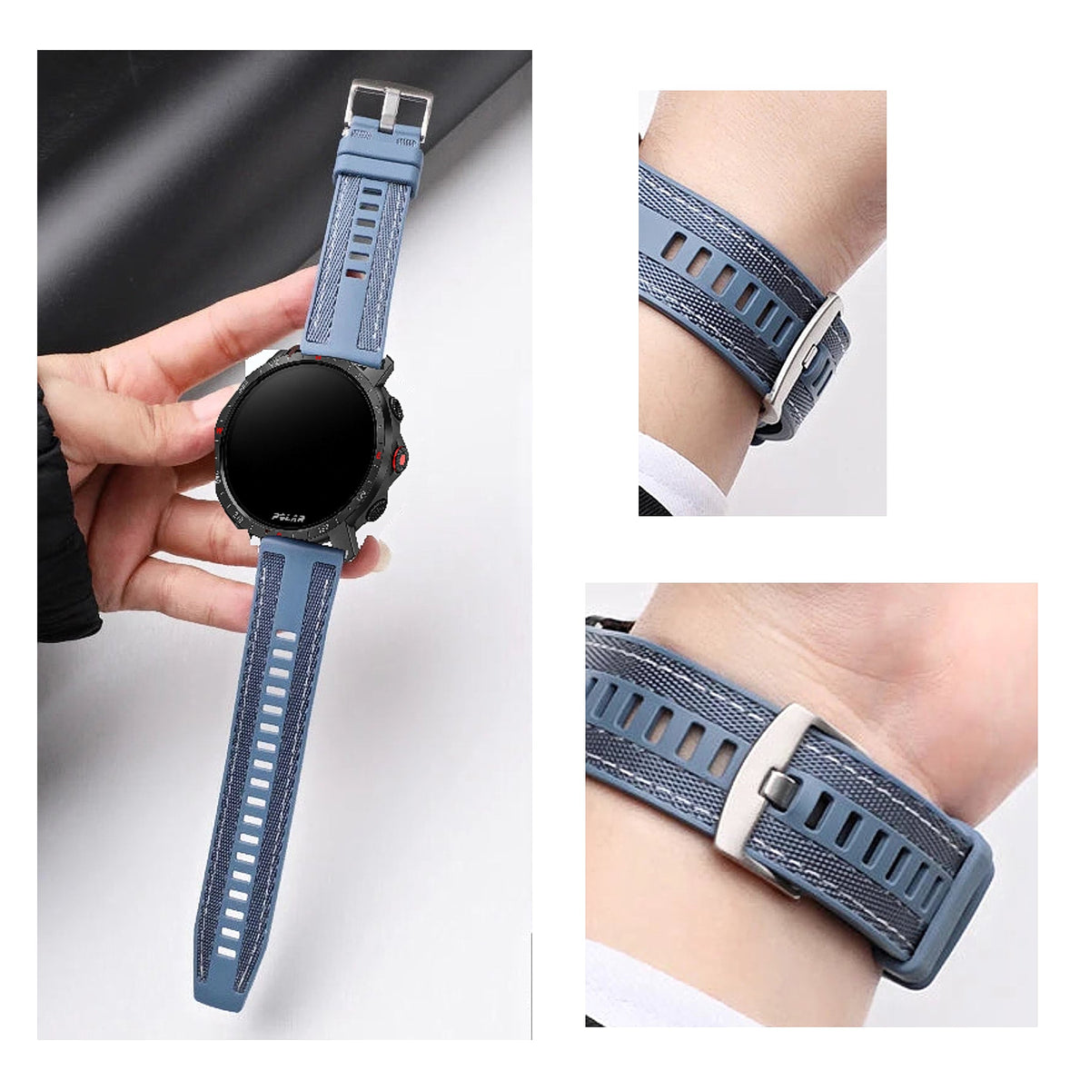 Polar Vantage, Grit X & Ignite Fabric-Texture Silicone Band