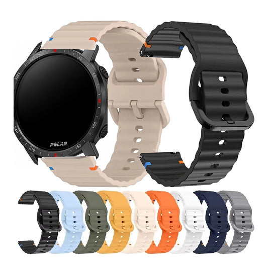 Polar Vantage, Grit X & Ignite Ribbed Silicone Band, Matching Buckle