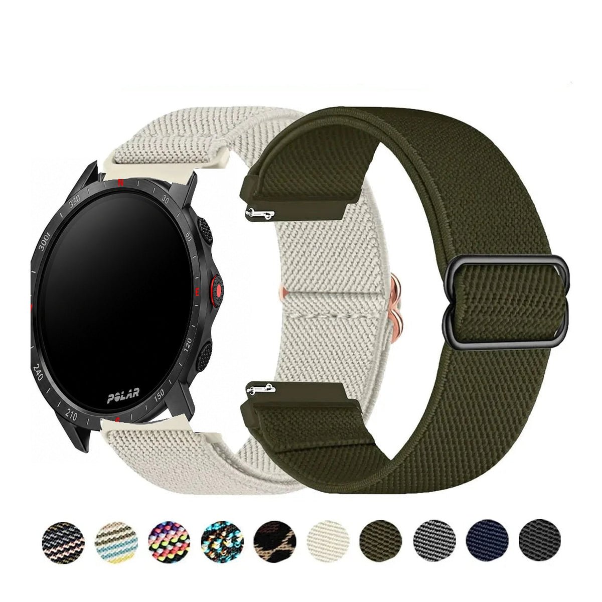Polar Vantage, Grit X & Ignite Patterned Stretch Nylon Band, Slider
