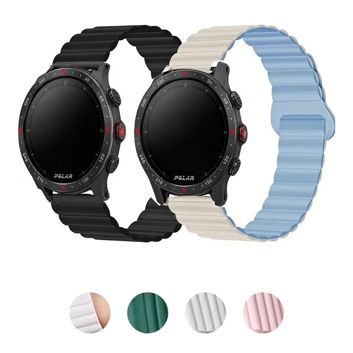 Polar Vantage, Grit X & Ignite Ribbed Magnetic Silicone Loop Band