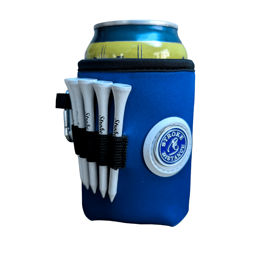 Beverage Caddie 3-in-1 Golf Insulator, Removeable Ball Marker, Bag Clip & Tees Combo