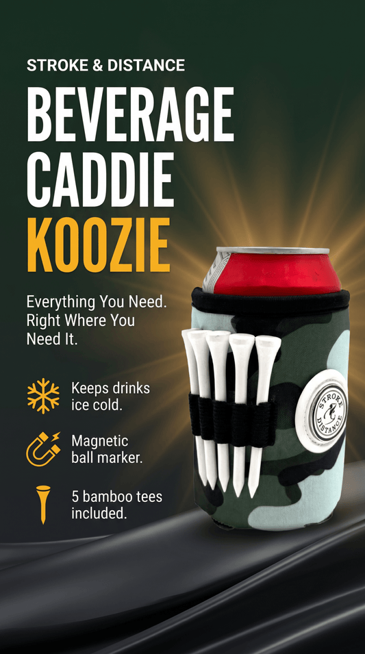 Beverage Caddie 3-in-1 Golf Insulator, Removeable Ball Marker, Bag Clip & Tees Combo