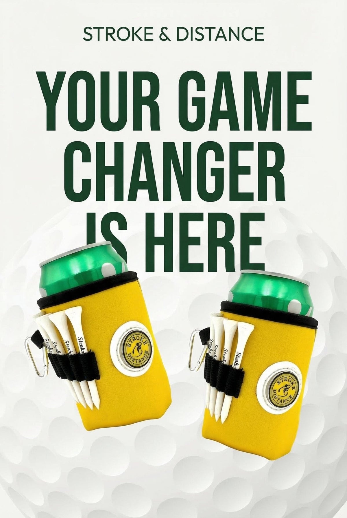 Beverage Caddie 3-in-1 Golf Insulator, Removeable Ball Marker, Bag Clip & Tees Combo
