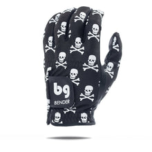 Load image into Gallery viewer, Black Skull and Crossbones Mesh Golf Glove
