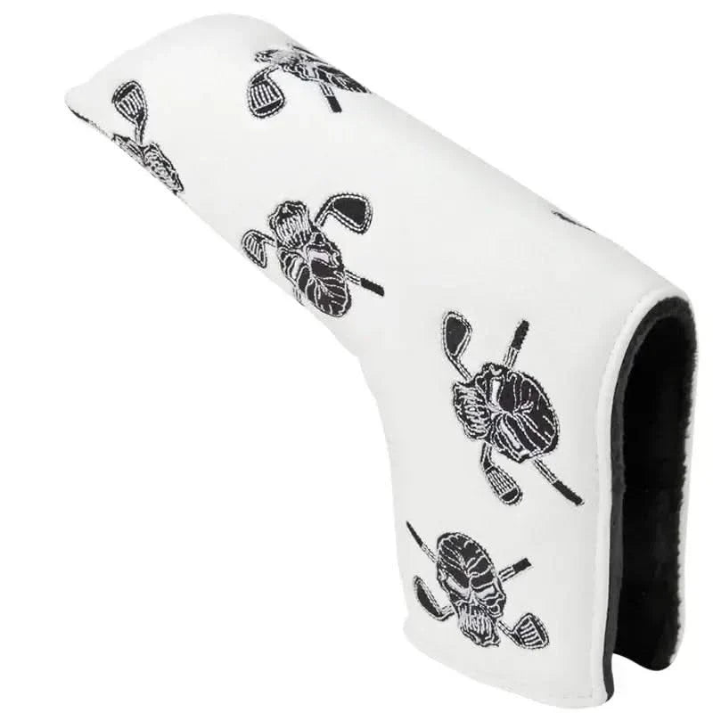 Dancing Skulls Putter Cover - Blade Style (White/Black)