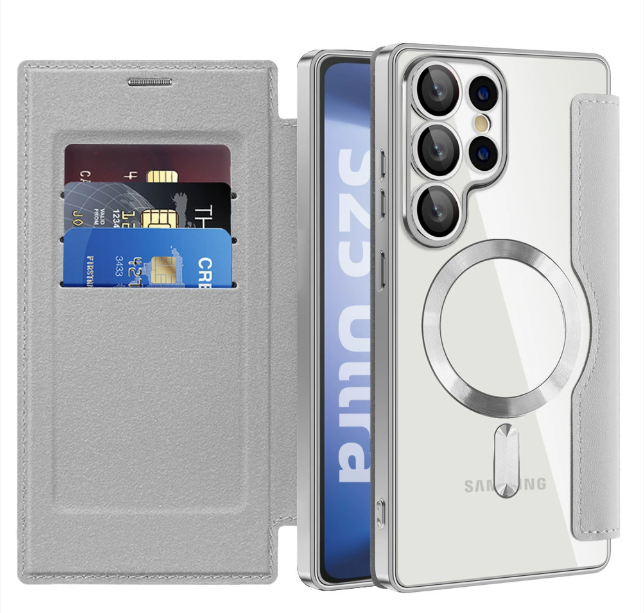 Samsung Galaxy S25 Magnetic Flip Card Leather Case – S25 / S24 / S23 / S22 Series