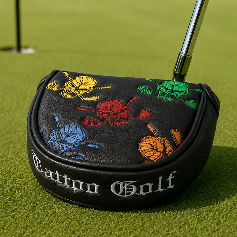 Dancing Skulls Putter Cover (Black/Multicolor)