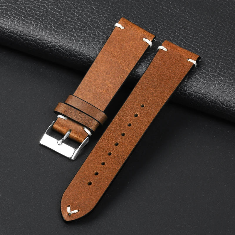 COROS Smartwatch Leather Band Quick Release Retro Oil Wax Calfskin