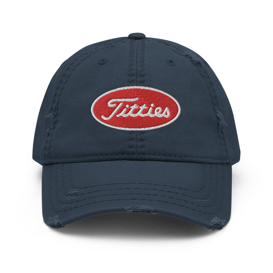 Titties Distressed Baseball Hat