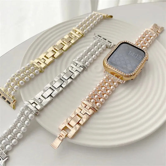 Apple Watch Band with Pearls Series 11/10/9/8/7/6/5/4/ SE / Ultra 1/2/3