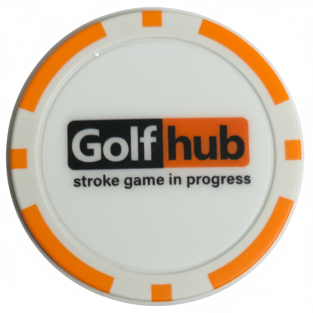 “Golfhub – Stroke Game in Progress” Golf Ball Marker Poker Chip