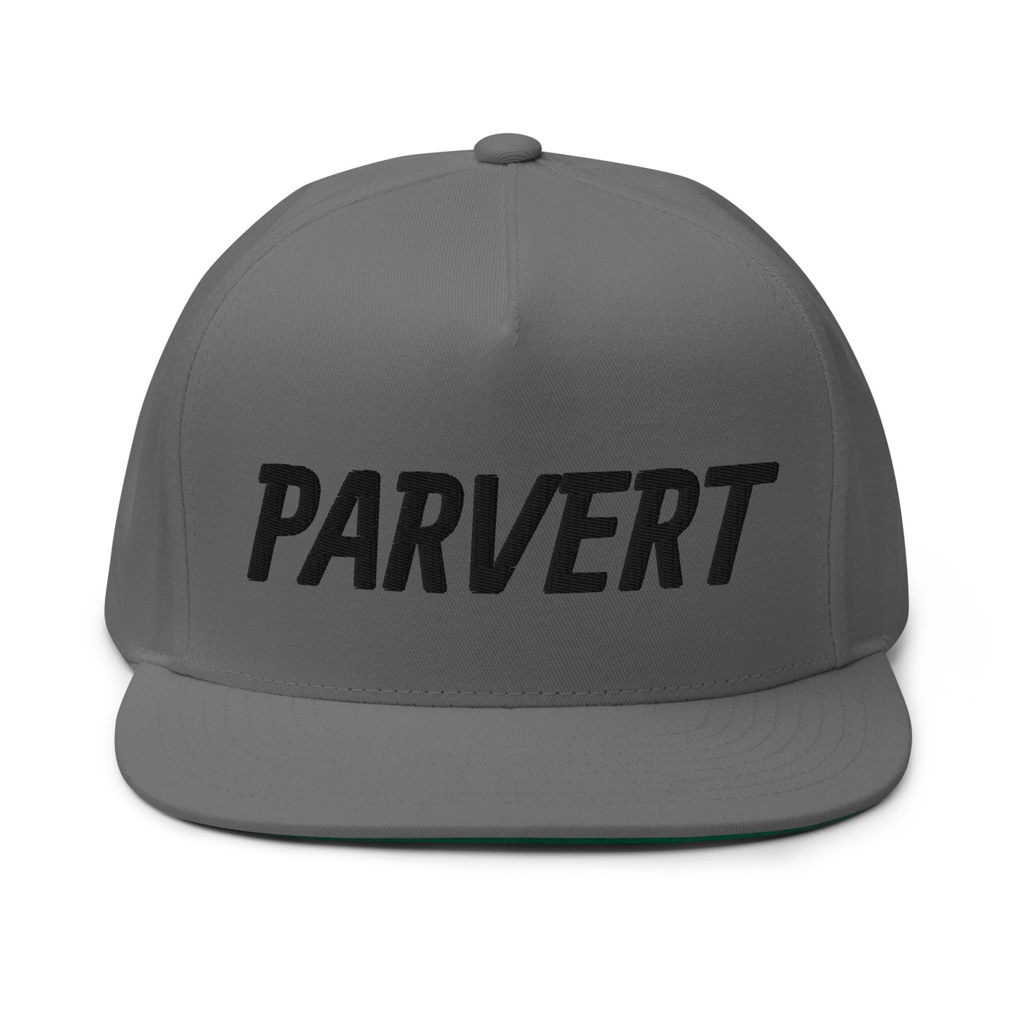 Parvert Flat Bill Cap - Black Logo