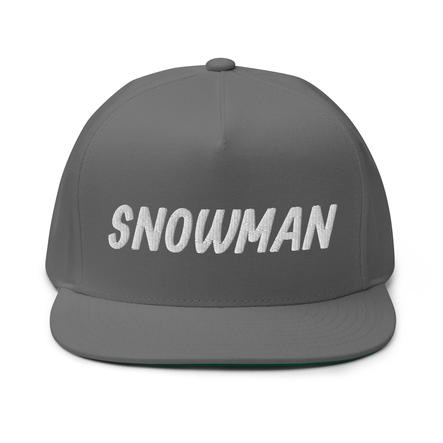 Snowman Flat Bill Cap - White Logo