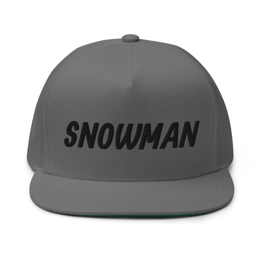 Snowman Flat Bill Cap - Black Logo