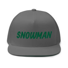 Load image into Gallery viewer, Snowman Flat Bill Cap - Green Logo
