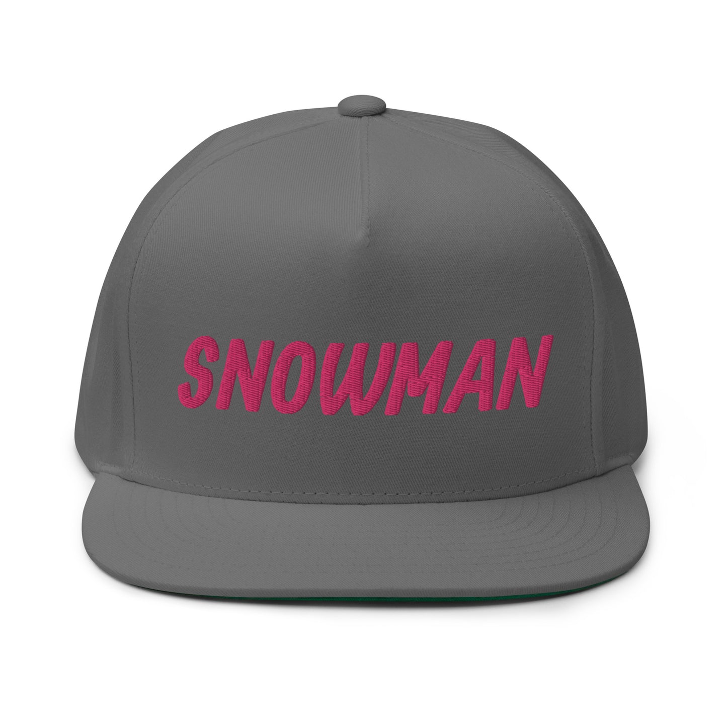 Snowman Flat Bill Cap - Pink Logo