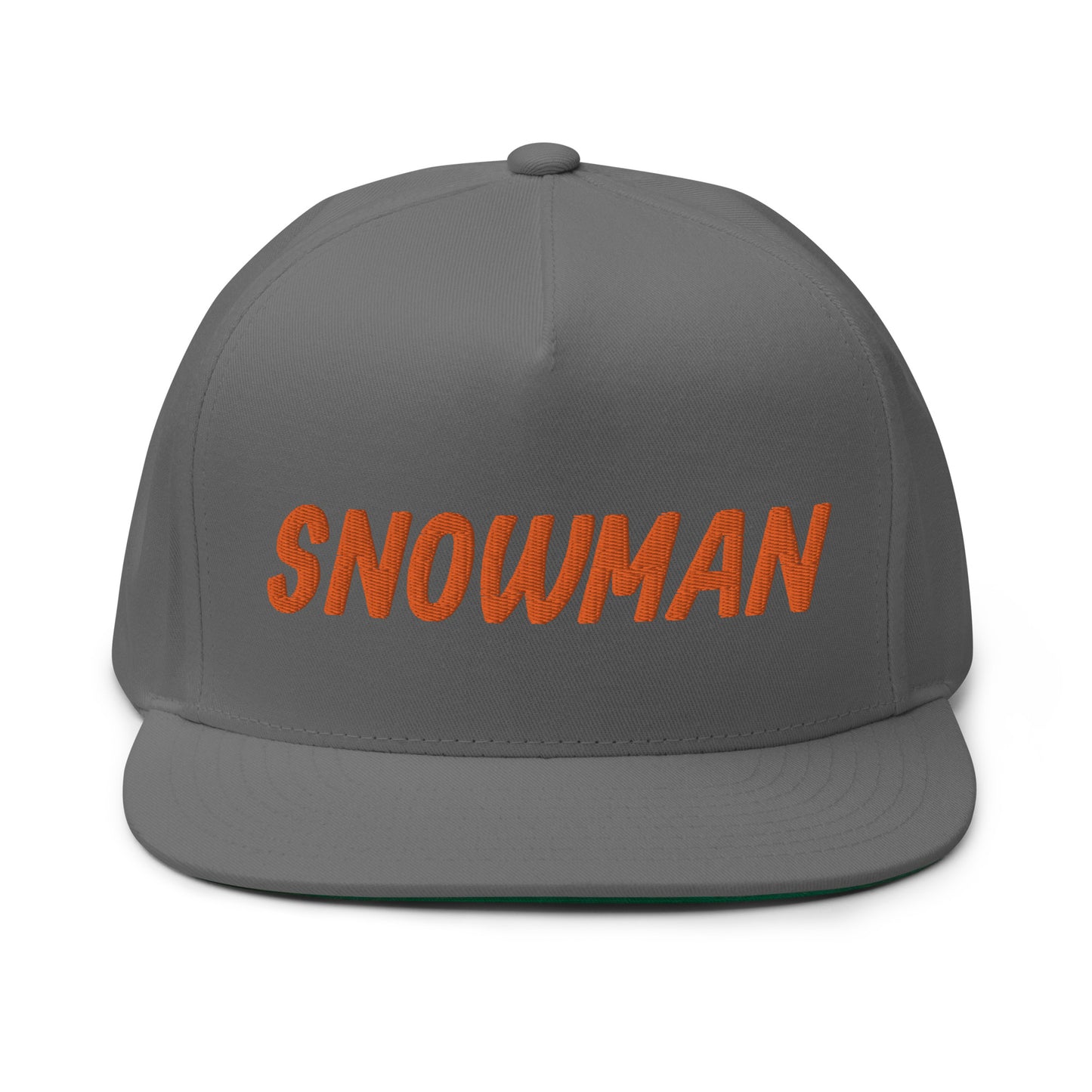 Snowman Flat Bill Cap - Orange Logo