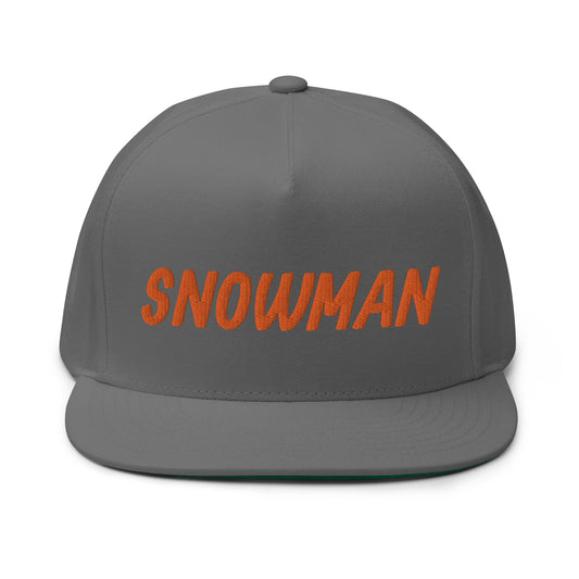 Snowman Flat Bill Cap - Orange Logo