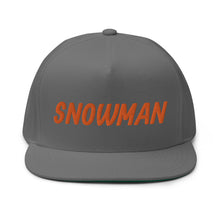 Load image into Gallery viewer, Snowman Flat Bill Cap - Orange Logo
