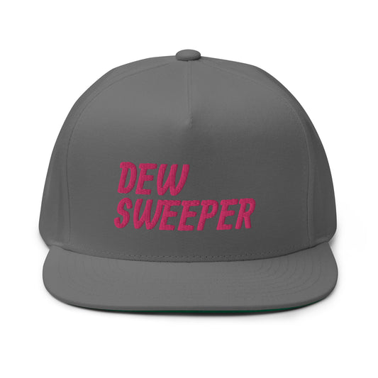 Dew Sweeper Flat Bill Cap - Pink Logo