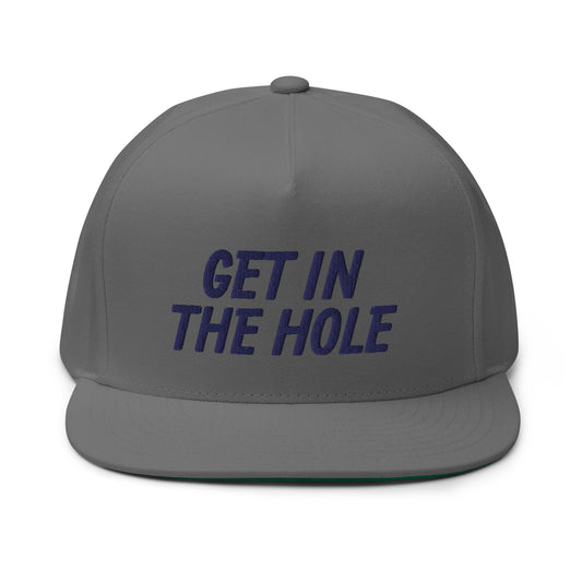 Get in the Hole Flat Bill Cap - Navy Logo