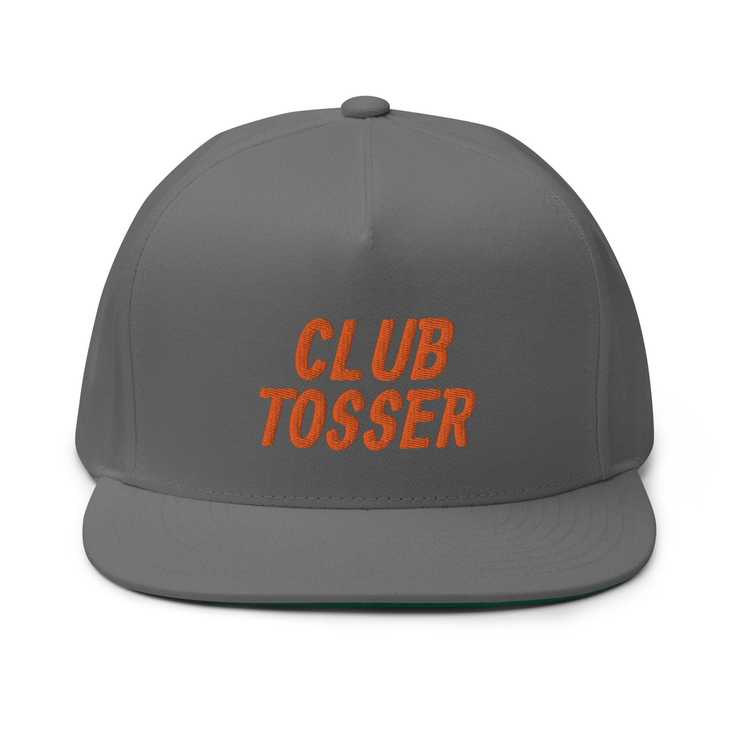 Club Tosser Flat Bill Cap - Orange Logo