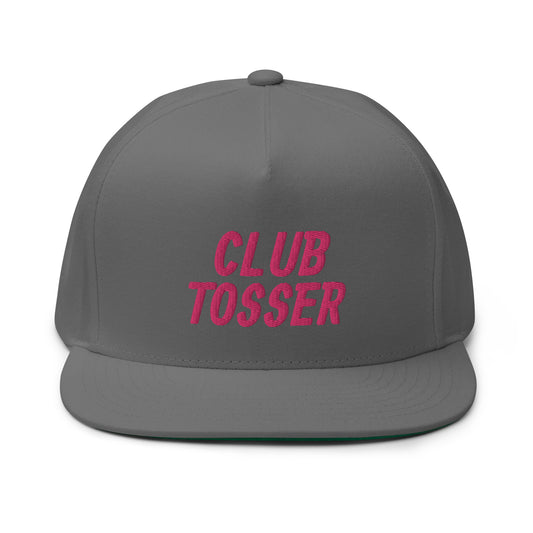Club Tosser Flat Bill Cap - Pink Logo