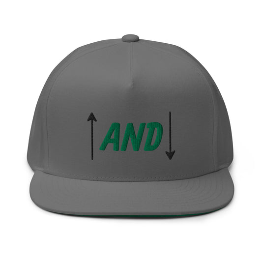 Up and Down Flat Bill Cap - Green Logo
