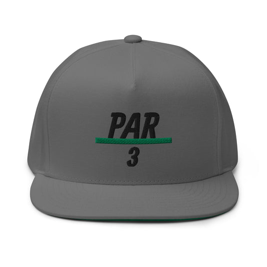 3 Under Par Flat Bill Cap - Black Logo