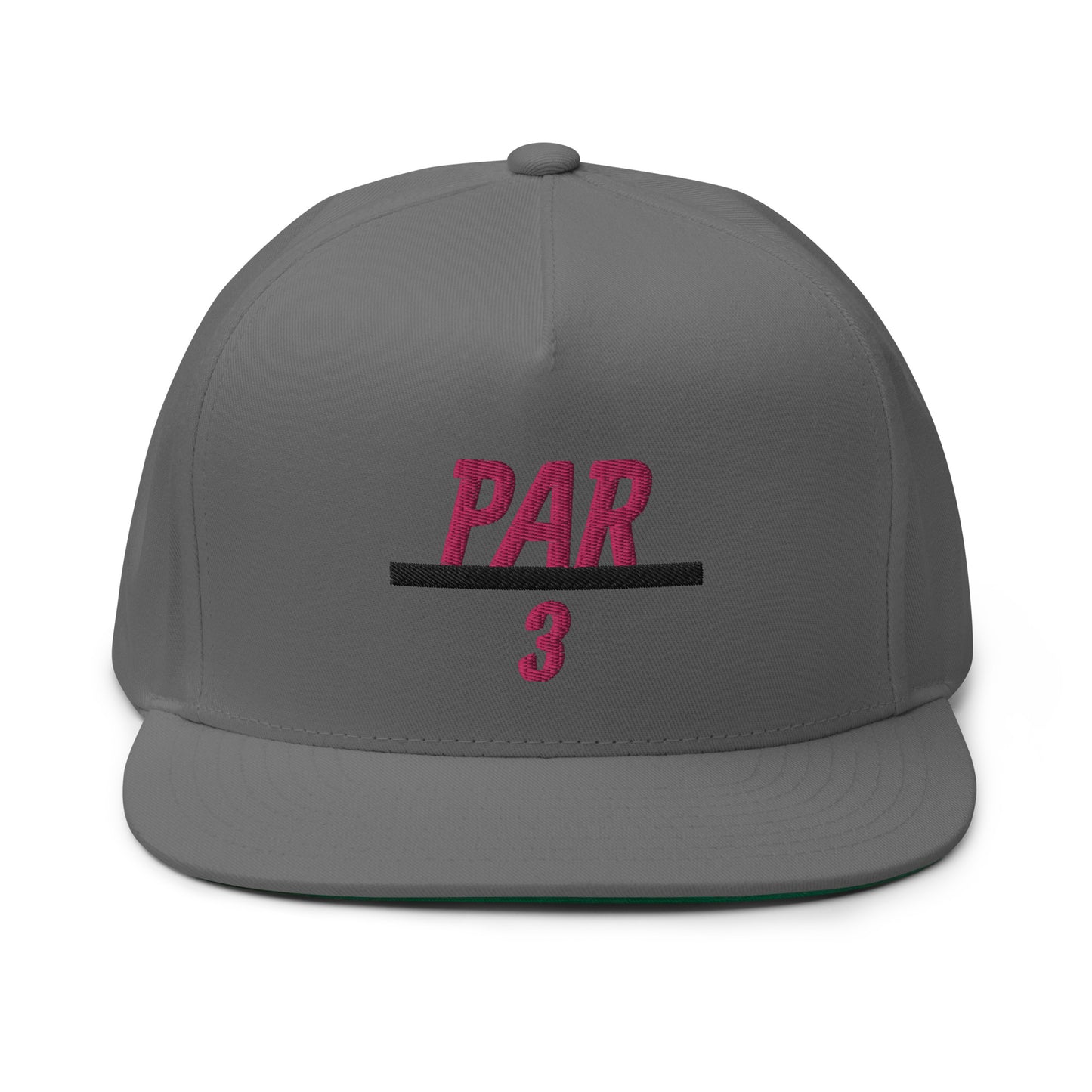 3 Under Par Flat Bill Cap - Pink Logo