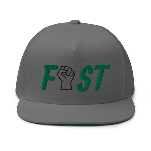 Fist Flat Bill Cap - Green Logo