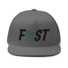 Load image into Gallery viewer, Fist Flat Bill Cap - Black Logo
