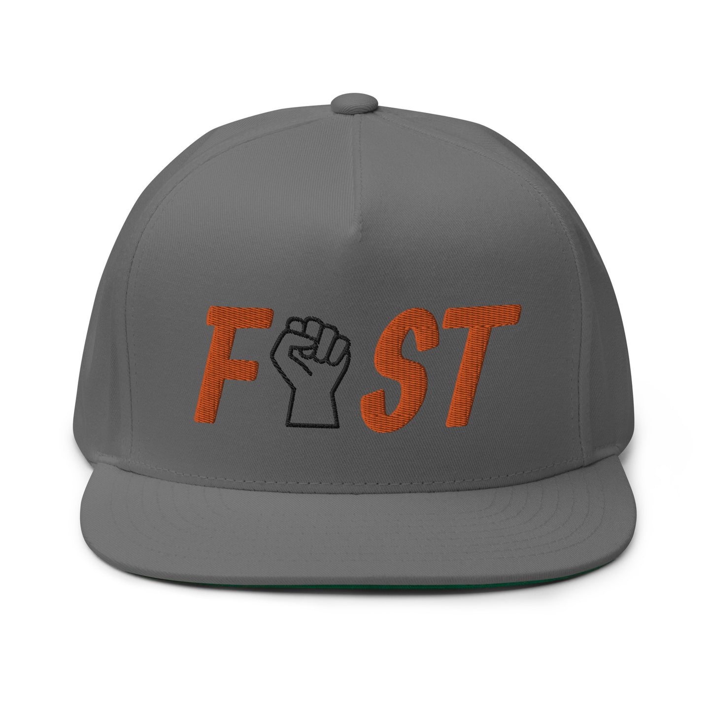Fist Flat Bill Cap - Orange Logo