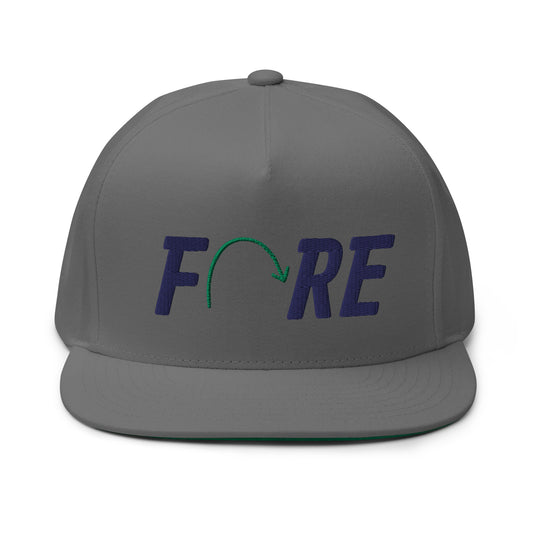 FORE Flat Bill Cap - Navy Logo