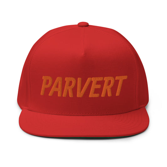 Parvert Flat Bill Cap - Orange Logo