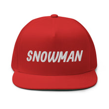 Load image into Gallery viewer, Snowman Flat Bill Cap - White Logo
